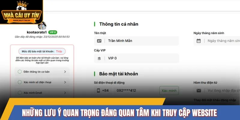 Những lưu ý quan trọng đáng quan tâm khi truy cập website